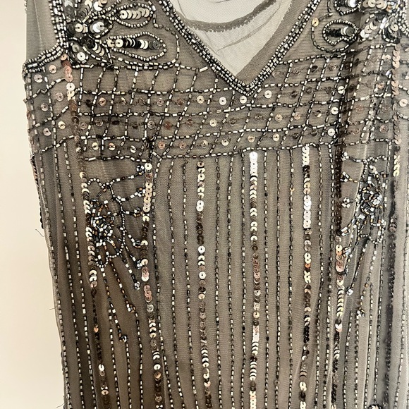 Pisarro Nights Beaded Brown Midi Dress - Picture 2 of 3